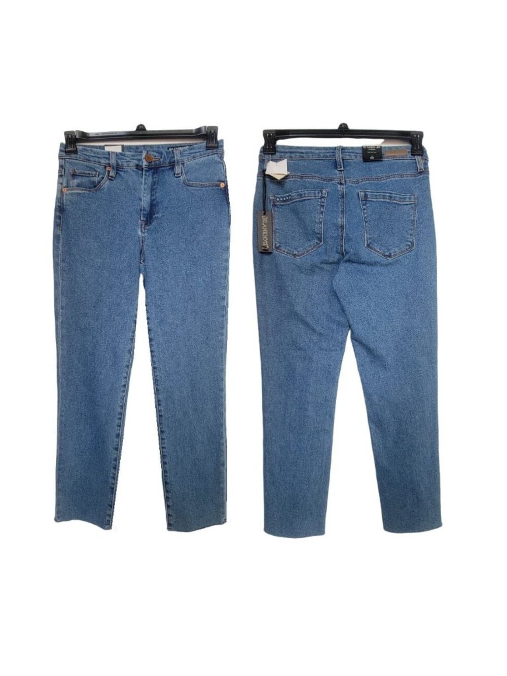 ⭐BLANKNYC The Barrow High Rise Crop Jeans Size 27 NWT Raw Hem Straight Denim New